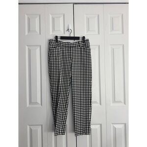 Talbots Chatham Ankle Pant Women's 8 Black White Gingham Pull-On Classic Hipster